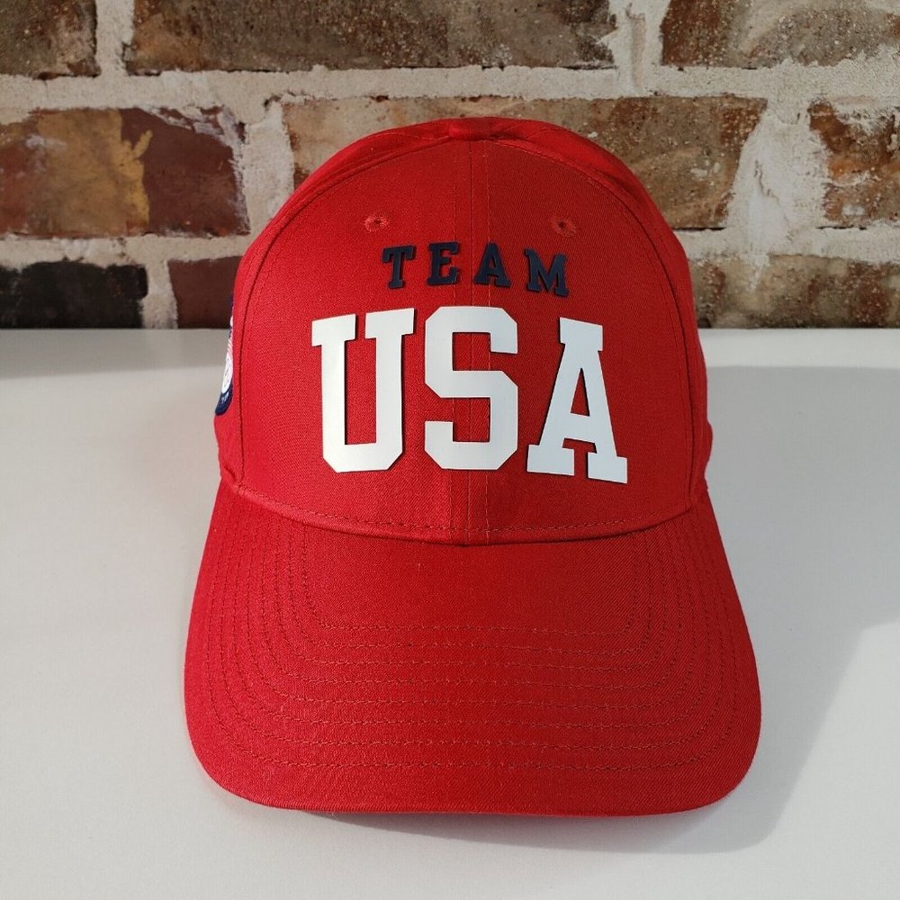 Polo Ralph Lauren Team USA Olympics Red Adjustable Cap Hat New - Picture 2 of 9